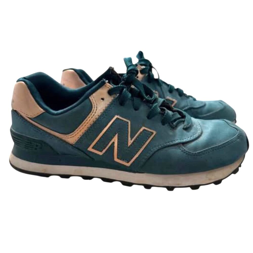 New Balance 574 Limited Edition Teal & Rose Gold Sneakers W7.5